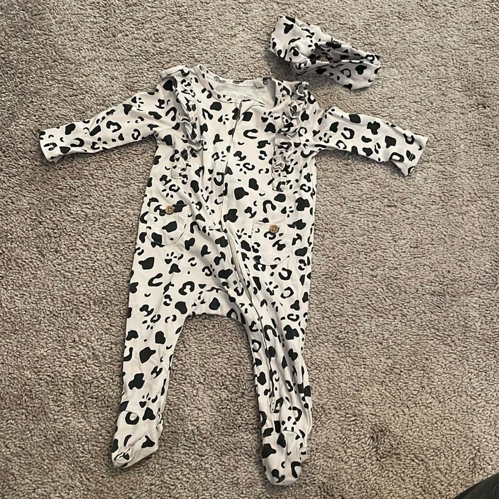Leopard Print Romper and Headband set from Jessica Simpson